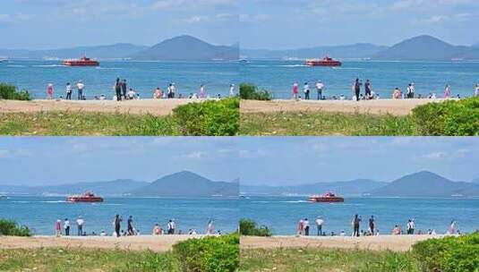 海南三亚西岛风景区游客旅游治愈唯美镜头高清在线视频素材下载