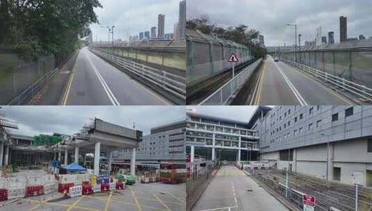 香港落马洲 元朗 附近交通情况道路场景高清在线视频素材下载