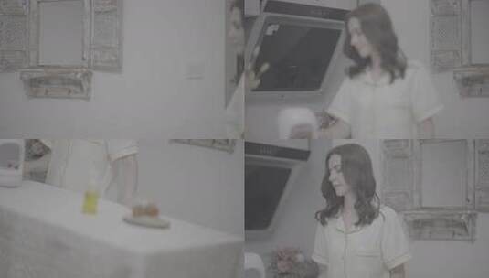 居家女性室内休闲场景高清在线视频素材下载