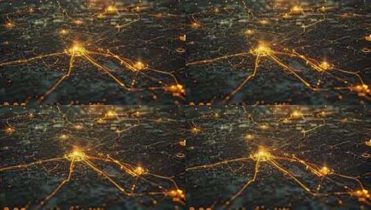 科技感城市网络线路效果高清在线视频素材下载