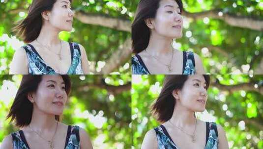 木漏日中女性高清在线视频素材下载