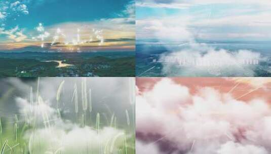 云朵创意实拍光效标题AE片头高清AE视频素材下载