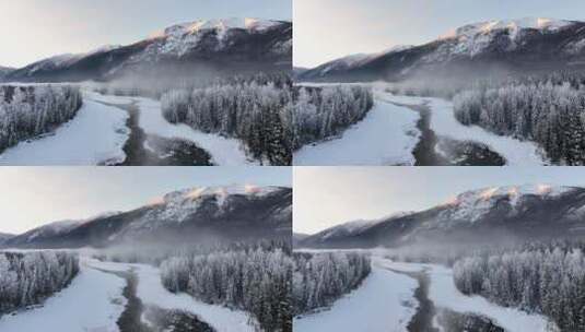 新疆旅游地-喀纳斯、禾木（冬季雪景）高清在线视频素材下载