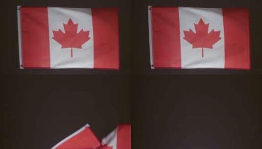 加拿大国旗倒下的特写镜头高清在线视频素材下载