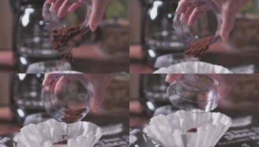 杯子里倒出咖啡粉高清在线视频素材下载