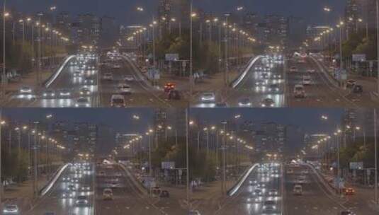 城市夜景车流 车流高峰期高清在线视频素材下载