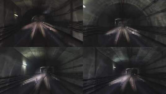 地铁穿梭地下隧道高清在线视频素材下载