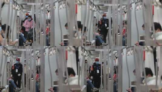 乘地铁地铁乘客北京地铁高清在线视频素材下载