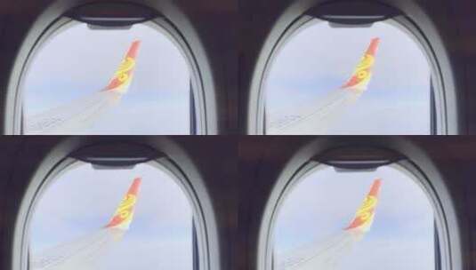 4K飞机窗外 机舱窗外高清在线视频素材下载