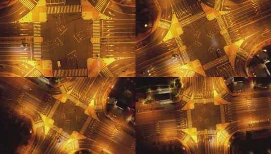城市十字路口夜景高清在线视频素材下载