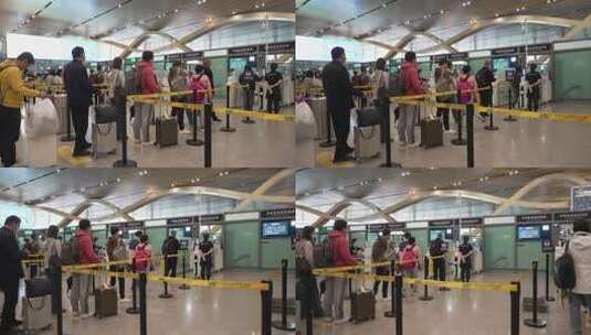 机场安检入口高清在线视频素材下载