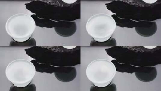 白酒黑色天然火山石高级感广告高清在线视频素材下载