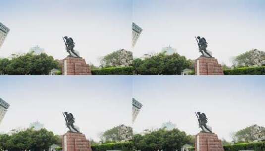 成都人民公园纪念碑大范围延时摄影4k原素材高清在线视频素材下载