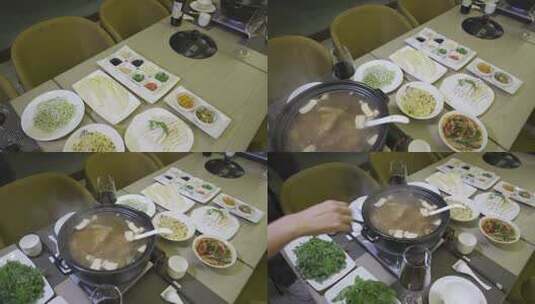 松茸炖鸡汤锅套餐高清在线视频素材下载