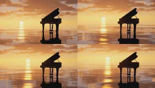 海上钢琴高清在线视频素材下载