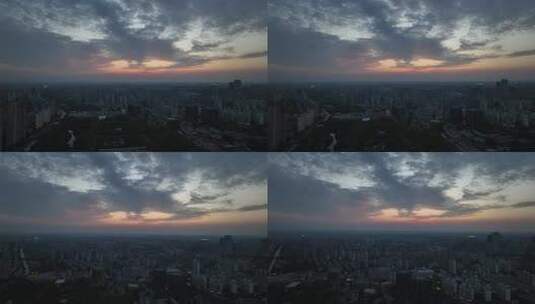 徐家汇商圈夜景航拍空镜高清在线视频素材下载