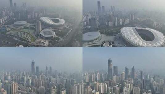 上海体育场航拍高清在线视频素材下载