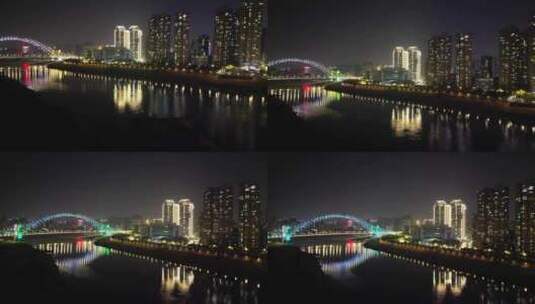 4K 航拍 武汉江滩夜景高清在线视频素材下载