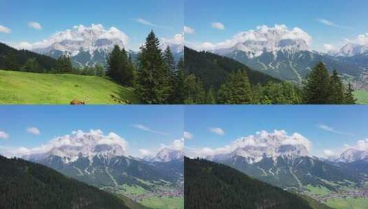 奥地利阿尔卑斯山祖格斯皮策山云马高清在线视频素材下载