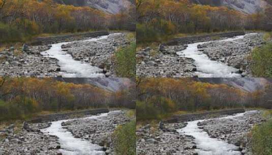 吉林省白山市长白山风景区溪水秋季风光高清在线视频素材下载