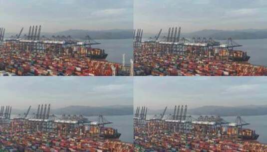 深圳盐田港港口码头航拍高清在线视频素材下载
