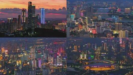 南宁城市夜景优质航拍视频素材高清在线视频素材下载