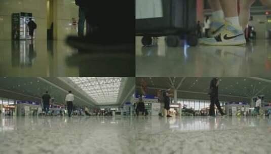 郑州济南高铁东站人群延时摄影高清在线视频素材下载
