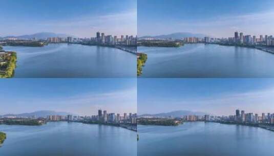 九江城市美景白水湖航拍延时高清在线视频素材下载