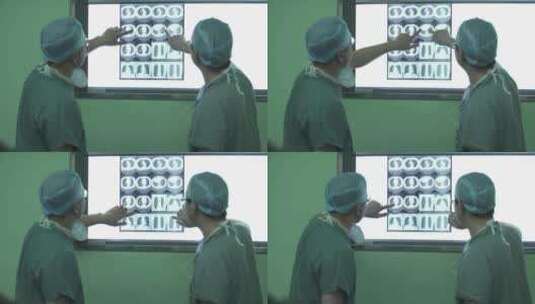 医生 手术室 看片 X光片 医院高清在线视频素材下载