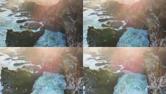 冰岛海蚀柱群日落美景 海鸥 悬崖高清在线视频素材下载