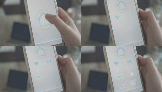 一只触碰手机屏幕的手高清在线视频素材下载