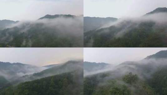 大山里云雾环绕航拍高清在线视频素材下载