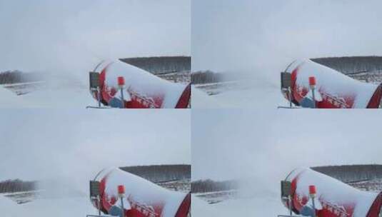 造雪机人造雪造雪作业高清在线视频素材下载
