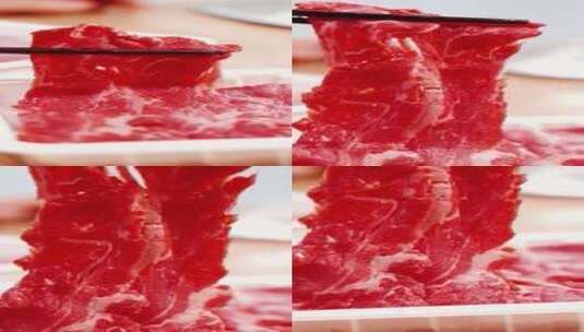 澳洲冷鲜谷饲牛肉上脑薄片高清在线视频素材下载