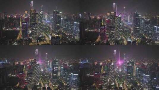 广州珠江新城CBD灯光秀高清在线视频素材下载
