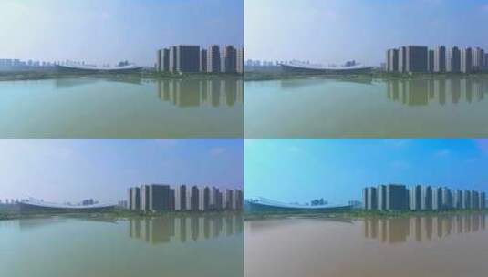 西安浐灞 浐河 灞河高清在线视频素材下载