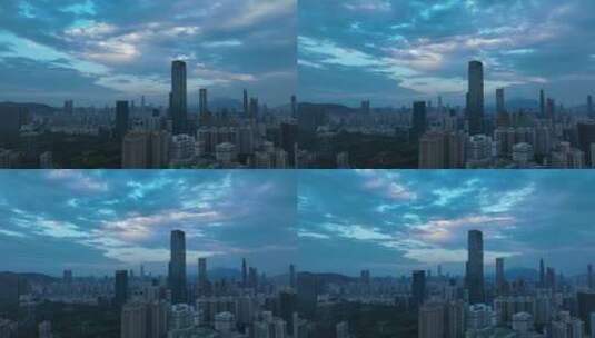 航拍深圳城市风光延时高清在线视频素材下载