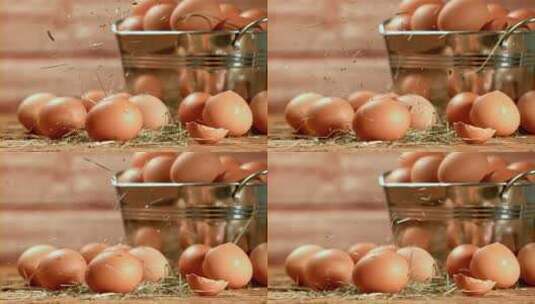新鲜的土鸡蛋高清在线视频素材下载