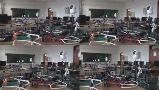 无人机教学展示创客空间空镜头高清在线视频素材下载