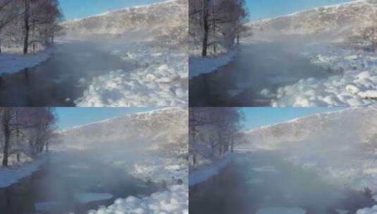 阿尔山不冻河高清在线视频素材下载
