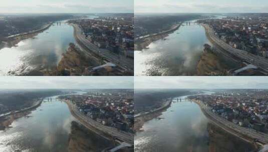 一条贯穿城市的河流高清在线视频素材下载
