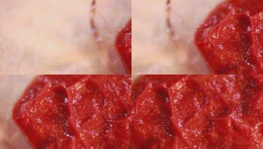 勺子舀起西红柿酱番茄沙司 (3)高清在线视频素材下载