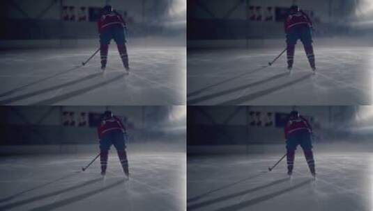 冰球球员在打冰球高清在线视频素材下载