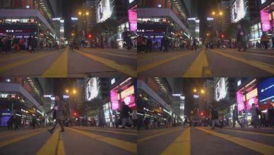 香港人行横道的低水平拍摄高清在线视频素材下载
