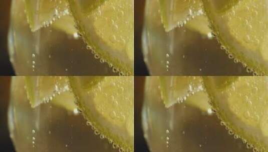 柠檬气泡水的特写镜头高清在线视频素材下载