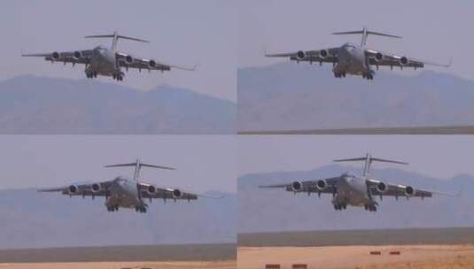 飞机降落在沙漠高清在线视频素材下载