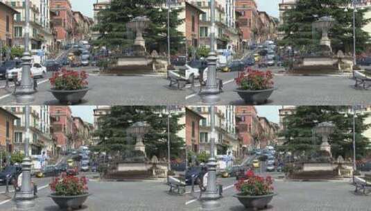意大利街道上的建筑和车辆高清在线视频素材下载