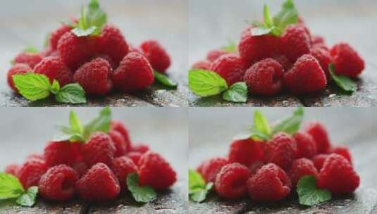 成熟开胃的树莓高清在线视频素材下载