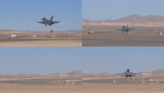 F16战斗机着陆高清在线视频素材下载
