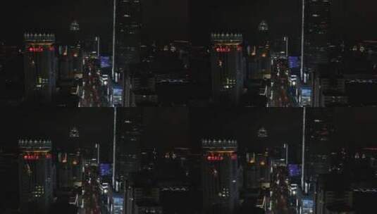 无锡三阳广场夜景航拍4K视频素材高清在线视频素材下载
